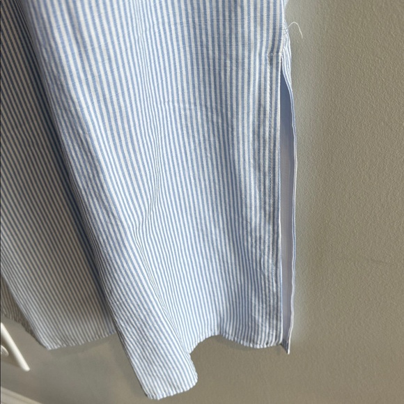 J. Marie Embroidered Pinstripe Sleeveless Dress with Floral Design L - Picture 8 of 15